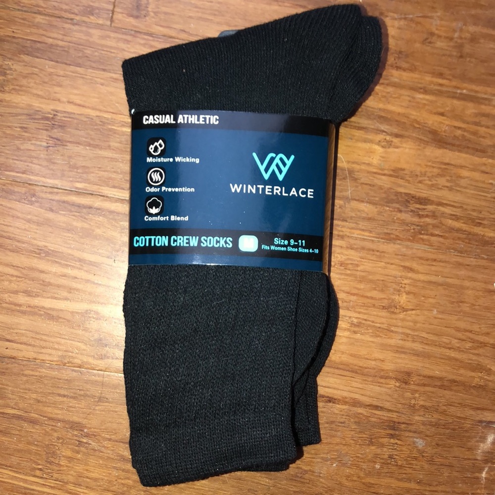 Winterlace Pair of Womens Casual Athletic Cotton Crew Socks 3 Pack New With Tags